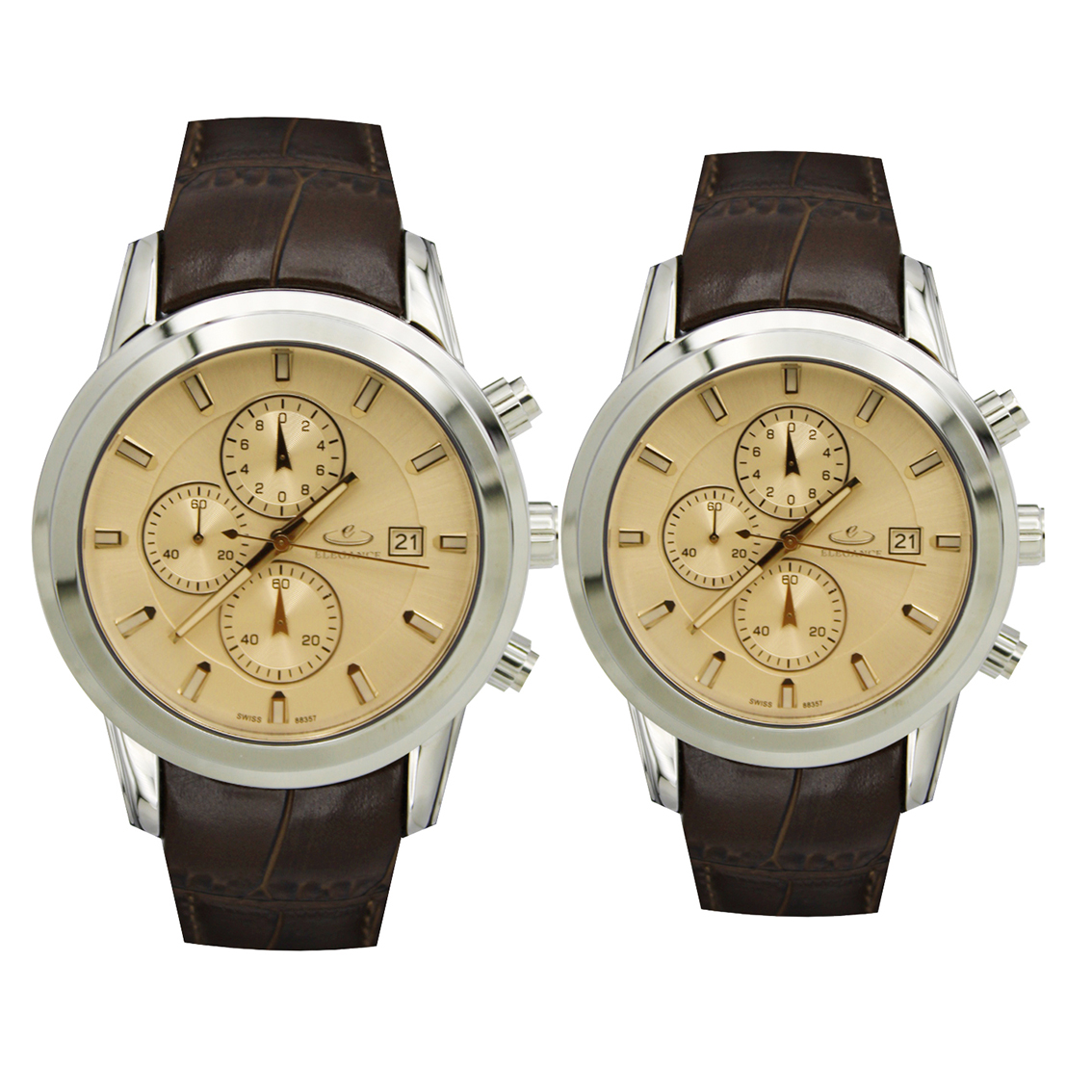 ست ساعت مچی عقربه ای الگانس زنانه ومردانه مدل 88357