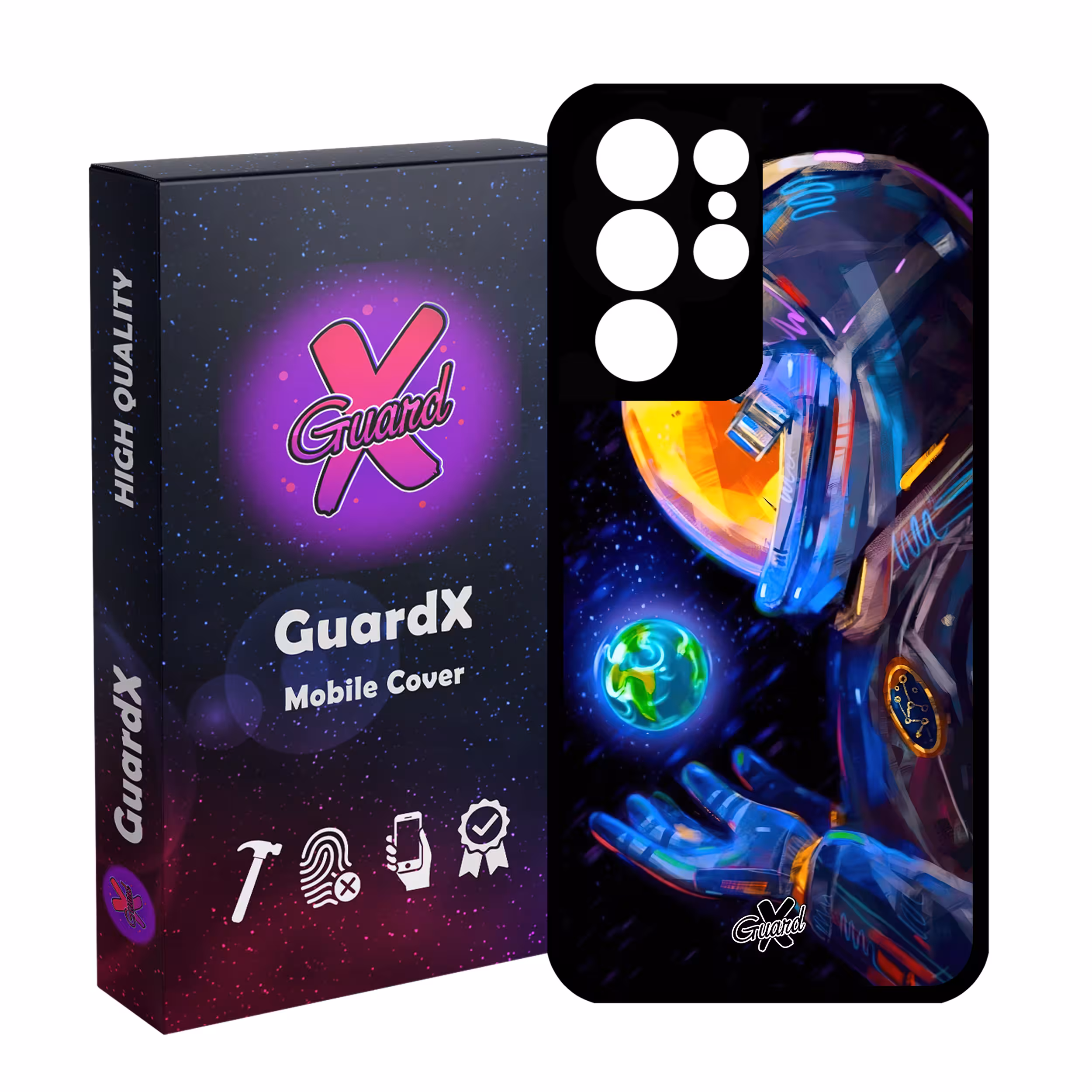 کاور گارد ایکس طرح فضانورد مدل Glass10496 مناسب برای گوشی موبایل سامسونگ Galaxy S21 Ultra