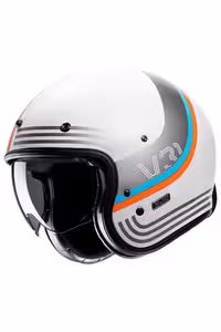کلاه کاسکت موتورسیکلت چند رنگ V31 BYRON MC27SF نیمی از موتور سیکلت ایمنی مات آبی سفید HJC