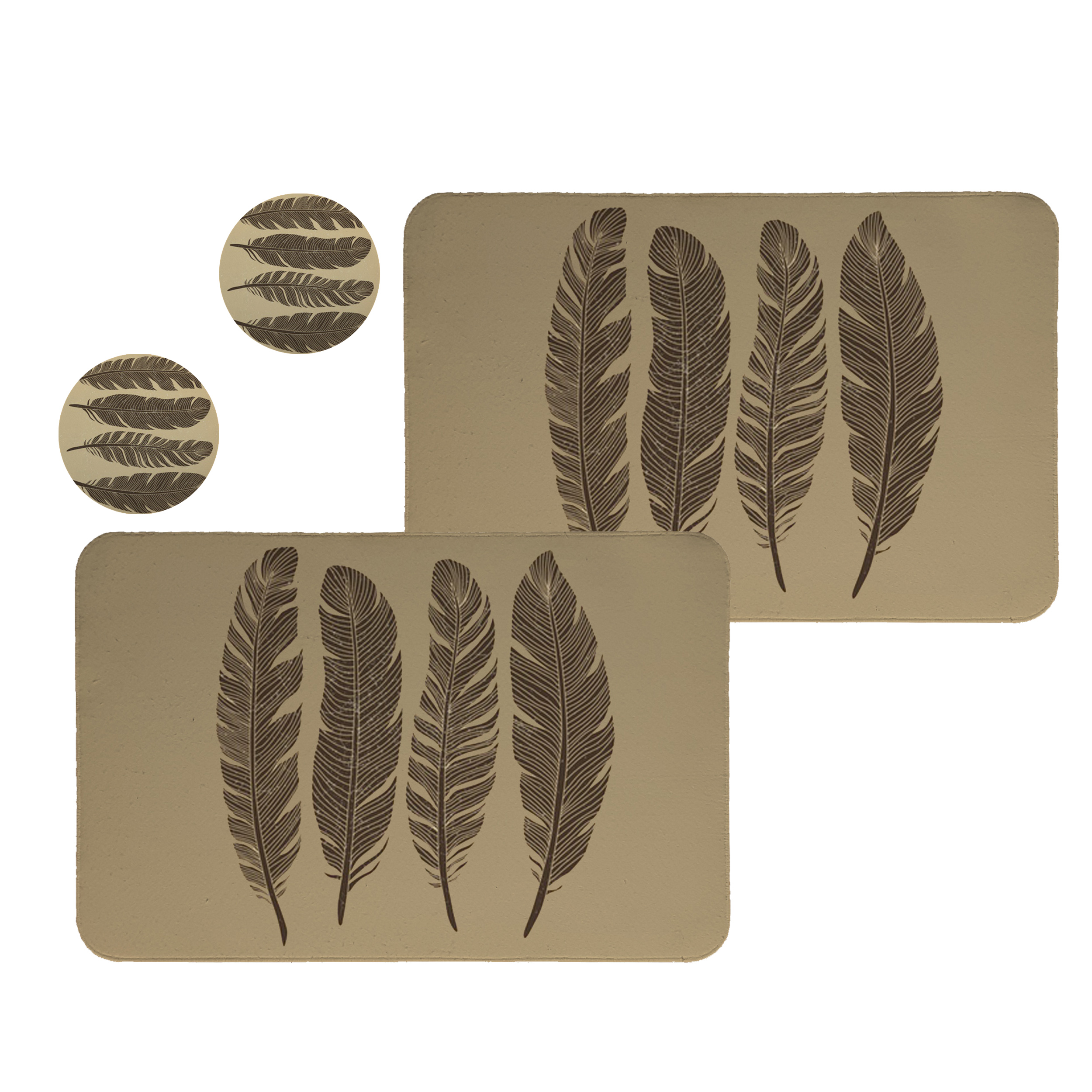 زیربشقابی طرح پر کد 8205 مجموعه 2عددی همراه زیرلیوانی