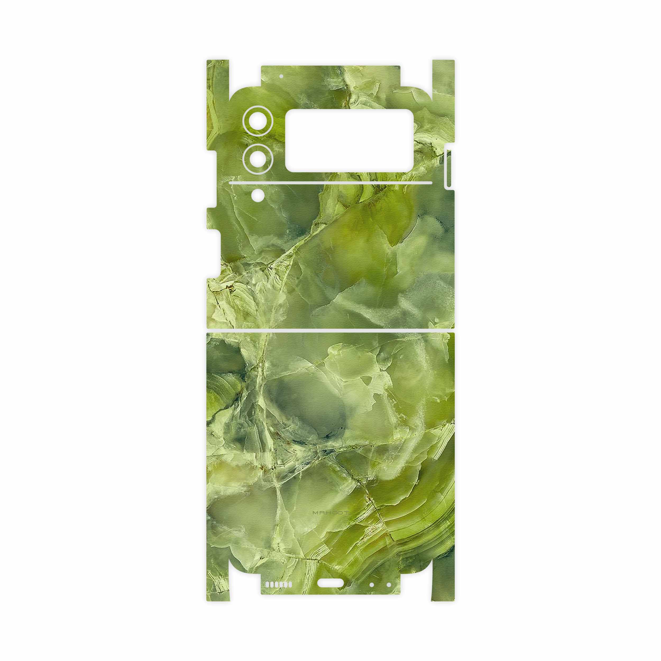 برچسب پوششی ماهوت مدل Green-Crystal-Marble-FullSkin مناسب برای گوشی موبایل سامسونگ Galaxy Z Flip3 5G