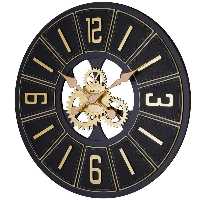 ساعت دیواری چرمی لوتوس مدل BARRAK کد LC-2201 رنگ GOLD