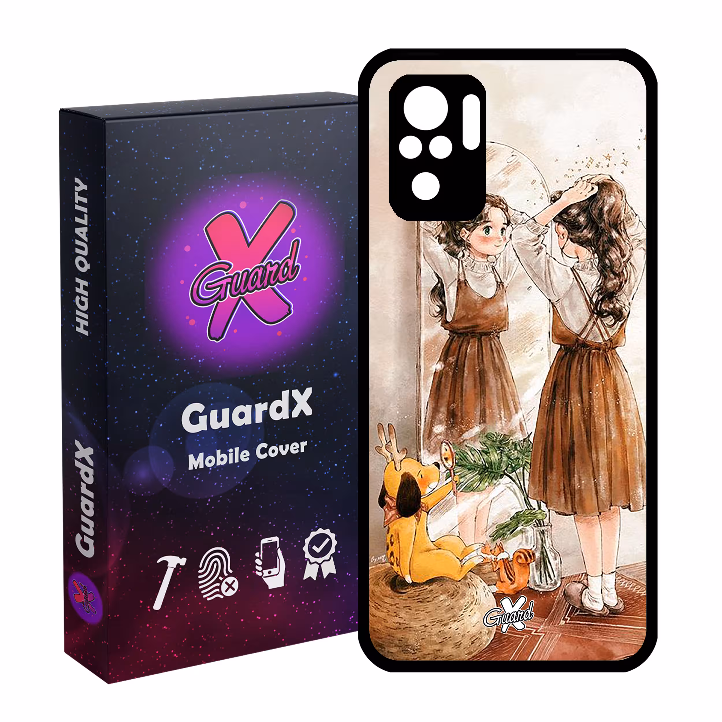 کاور گارد ایکس طرح Girl مدل Glass10306 مناسب برای گوشی موبایل شیائومی Redmi Note 10 4G / Note 10S