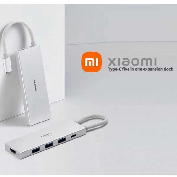 هاب 5 پورت تایپ سی Xiaomi Type C 5  سرعت بالا در انتقال اطلاعات