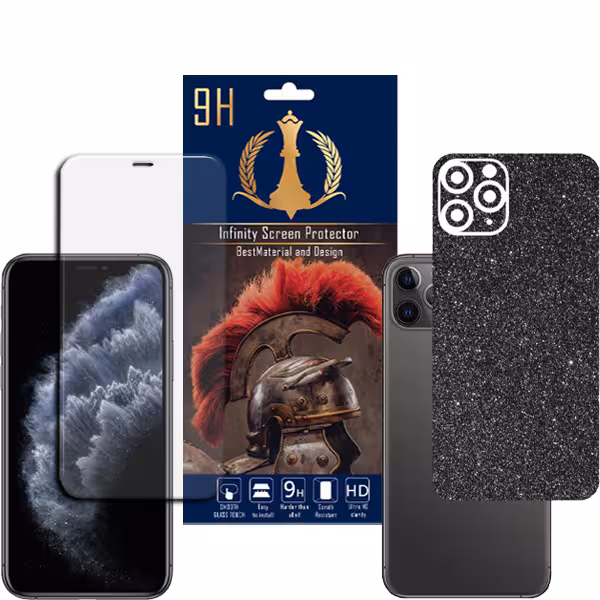 برچسب پوششی اینفینیتی مدل PR MAX مناسب برای گوشی موبایل اپل iPhone 11 PRO به همراه محافظ صفحه نمایش