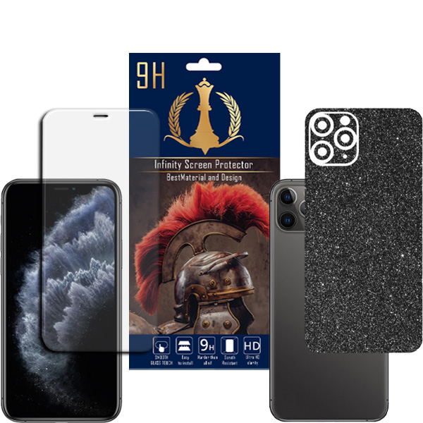 برچسب پوششی اینفینیتی مدل PR MAX مناسب برای گوشی موبایل اپل iPhone 11 PRO به همراه محافظ صفحه نمایش