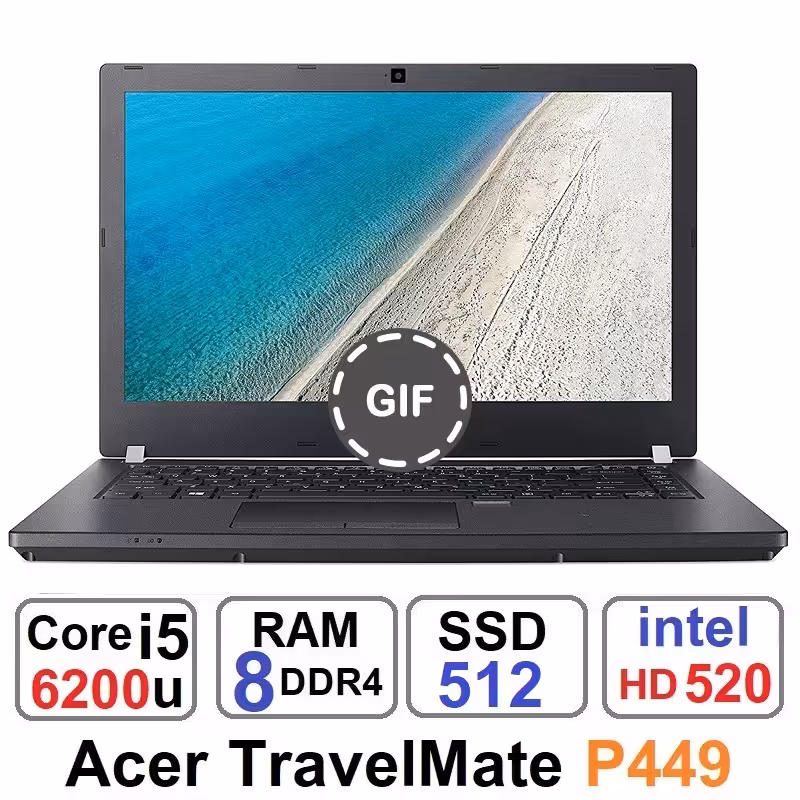 لپ تاپ ایسر Acer TravelMate P449 Core i5 6200u و SSD512