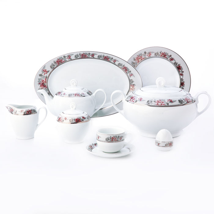 سرویس غذاخوری 12 نفره 102 پارچه چینی زرین مدل سان فلاور سری ایتالیا اف درجه یک