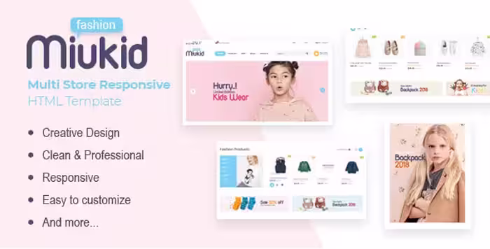 دانلود قالب HTML فروشگاهی MiuKid