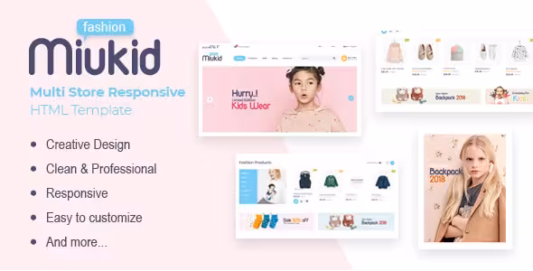 دانلود قالب HTML فروشگاهی MiuKid