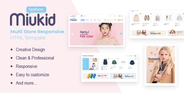 دانلود قالب HTML فروشگاهی MiuKid