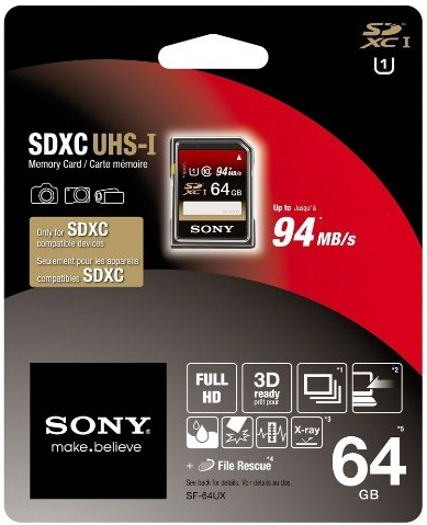 کارت حافظه اس دی سونی با ظرفیت 64 گیگابایت