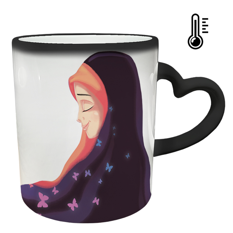 ماگ حرارتی مدل دسته قلبی طرح عاشقانه کد 262