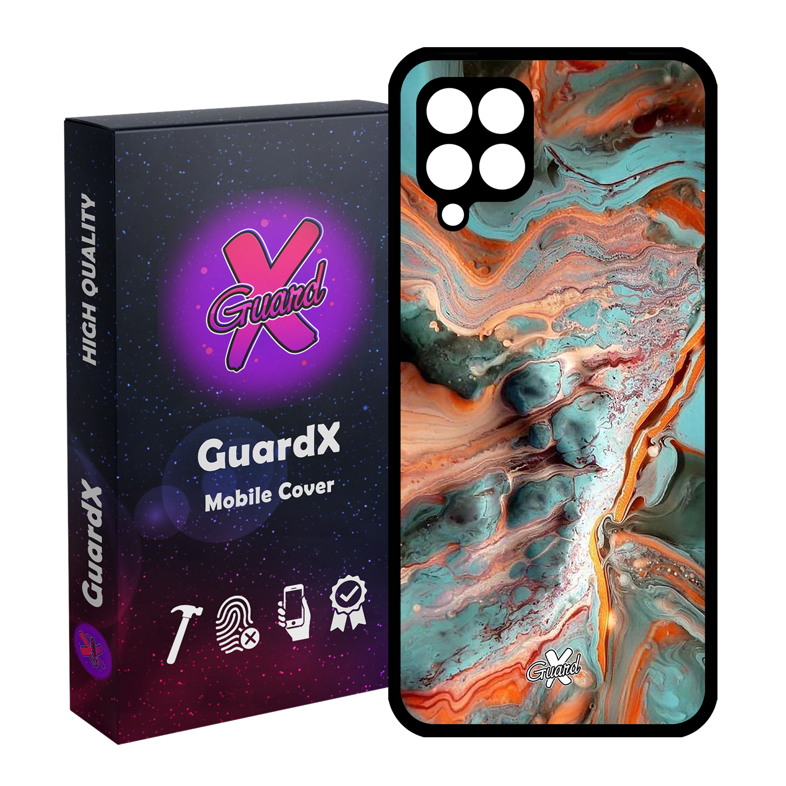 کاور گارد ایکس طرح ماربل مدل Glass10281 مناسب برای گوشی موبایل سامسونگ Galaxy A22 4G