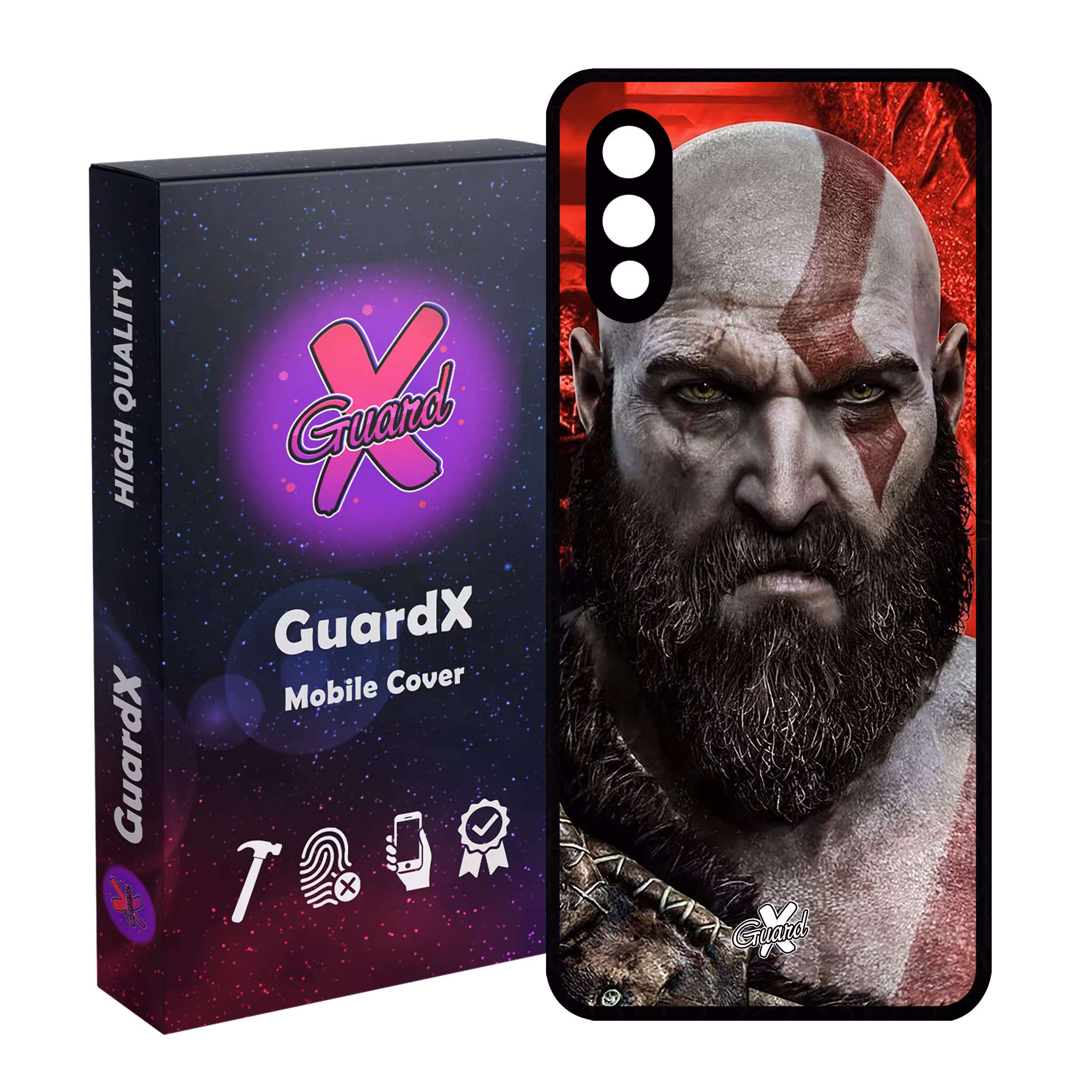 کاور گارد ایکس طرح God of War مدل Glass10035 مناسب برای گوشی موبایل سامسونگ Galaxy A02 / M02