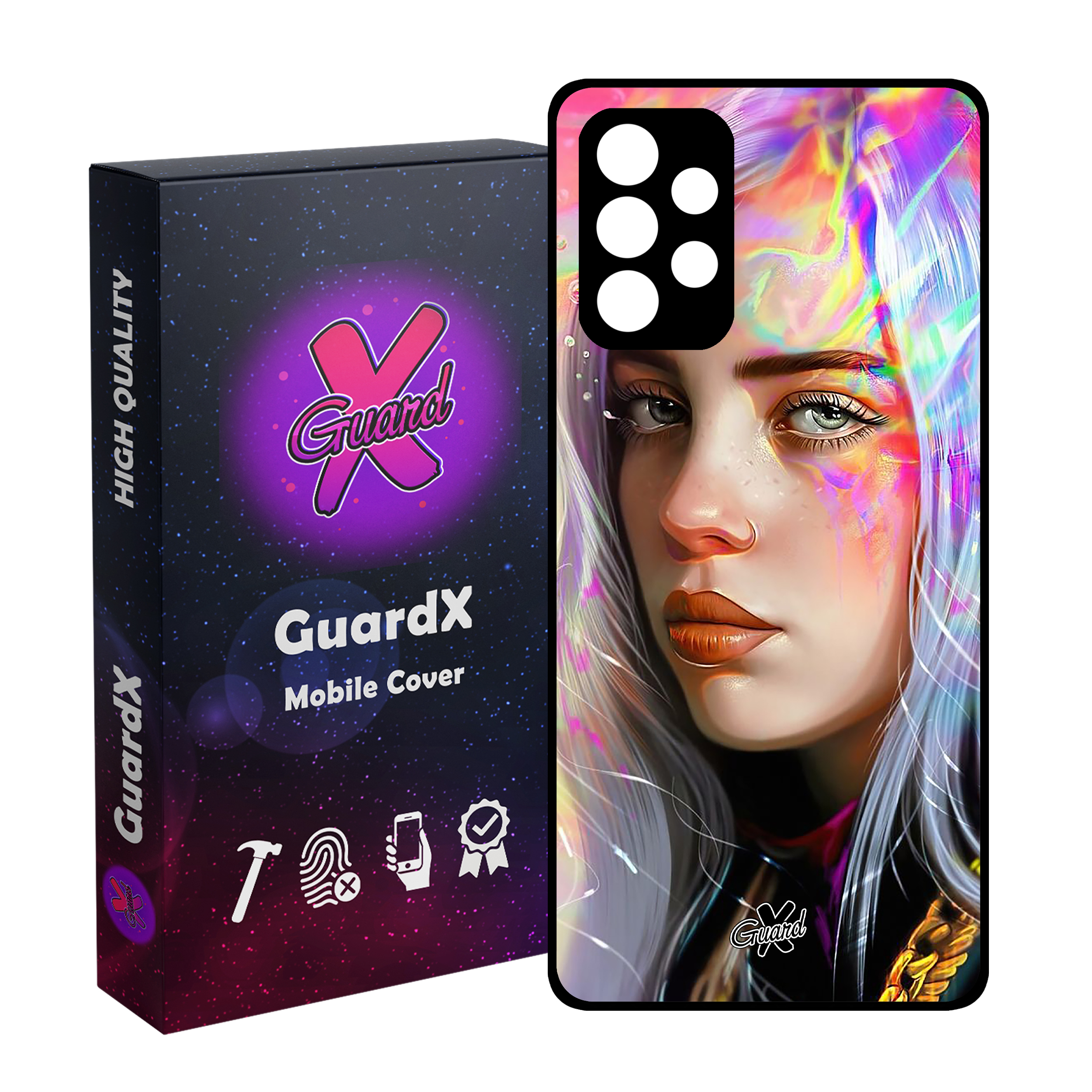 کاور گارد ایکس طرح Billie Eilish مدل Glass10141 مناسب برای گوشی موبایل سامسونگ Galaxy A52s