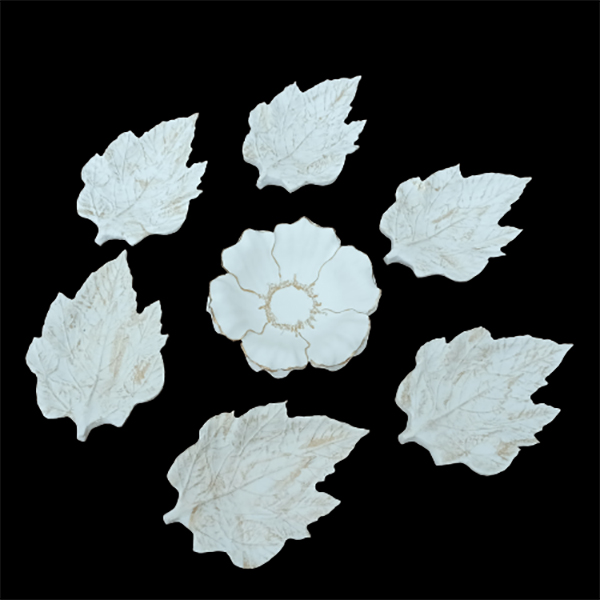 مجموعه ظروف هفت سین 7 پارچه مدل برگ و گل کد 50