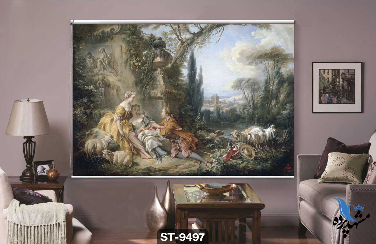 پرده شیدرول تصویری طرح نقاشی کلاسیک کد ST9497