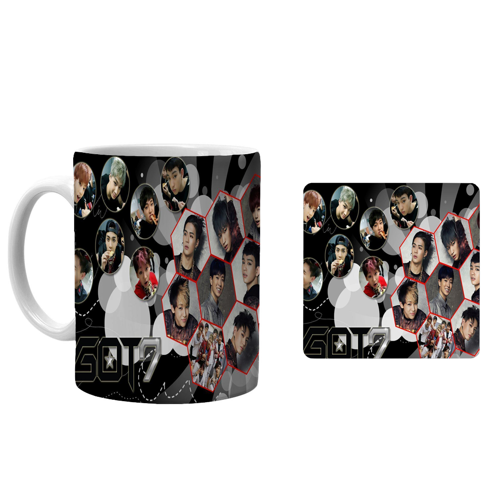 ماگ طرح گات سون got7 کد xg13 به همراه زیرلیوانی 