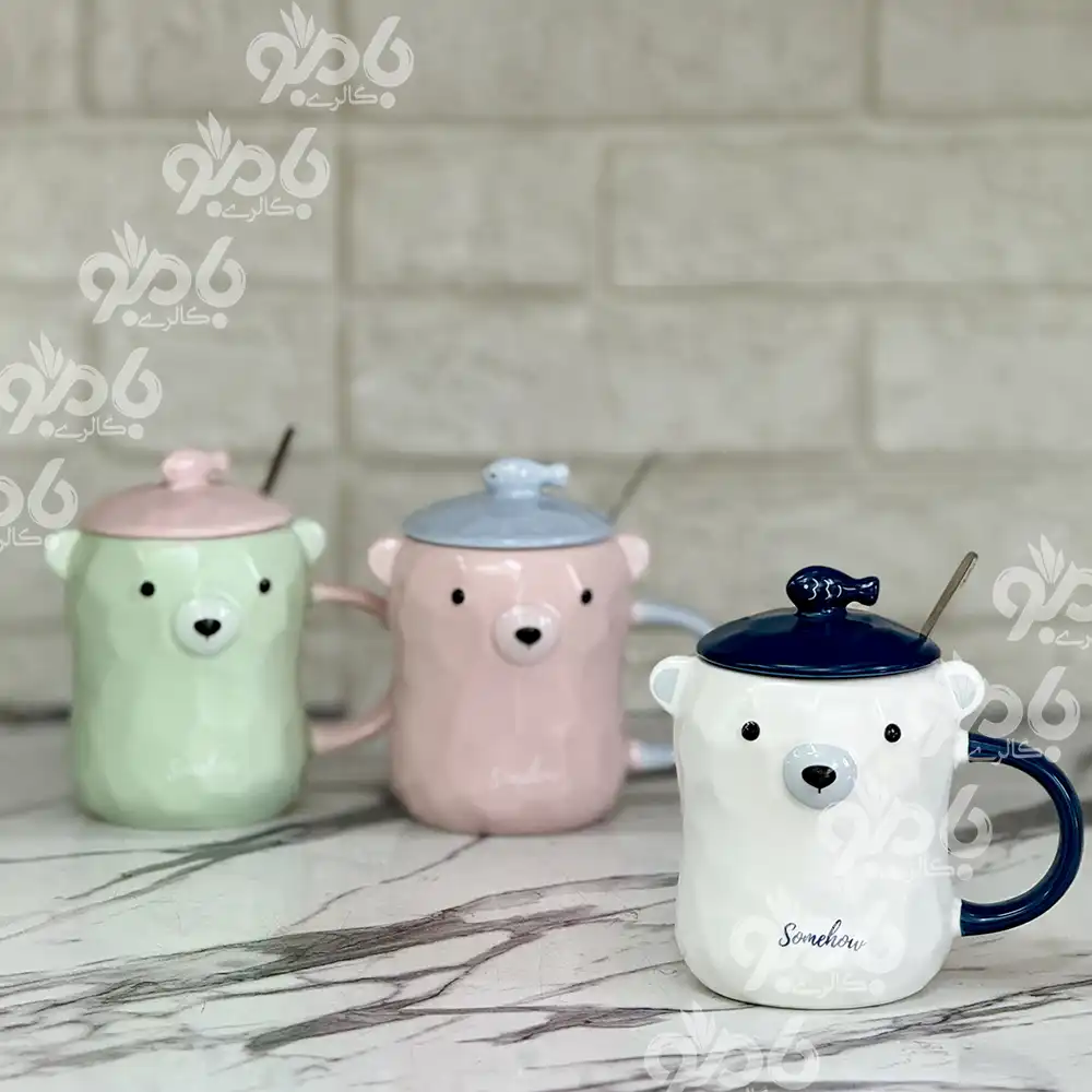 ماگ سرامیکی خرس در ماهی قاشق دار