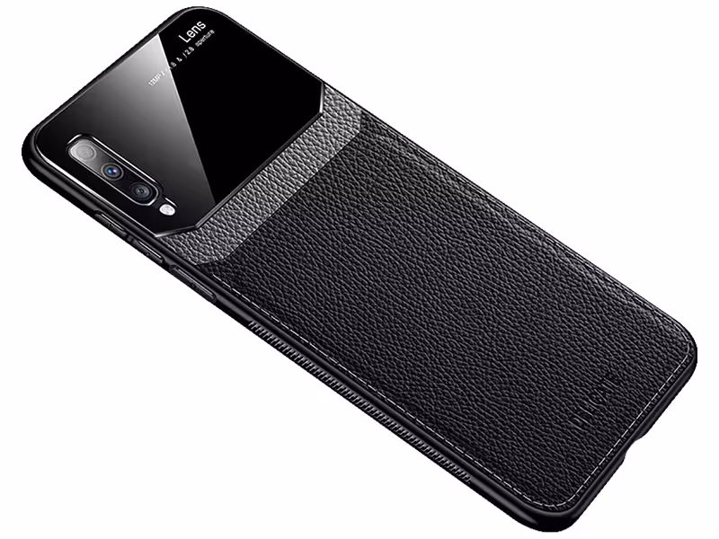 کاور دور دوخت چرم و گلس مدل Delicate Case مناسب برای گوشی موبایل سامسونگ A50/A50s/A30s