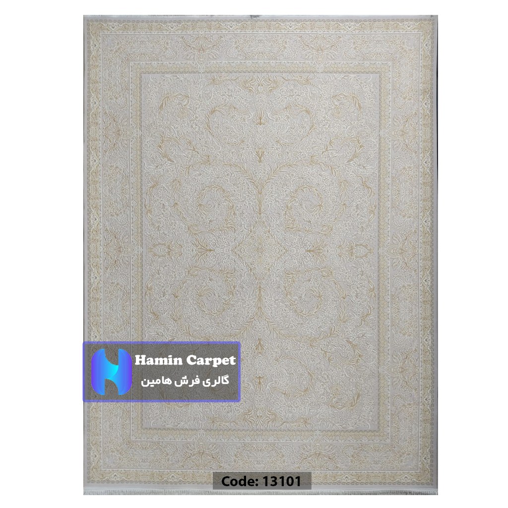 فرش 9 متری 1200 شانه تراکم 3600 نخ اکلریک گل برجسته کد AR13101