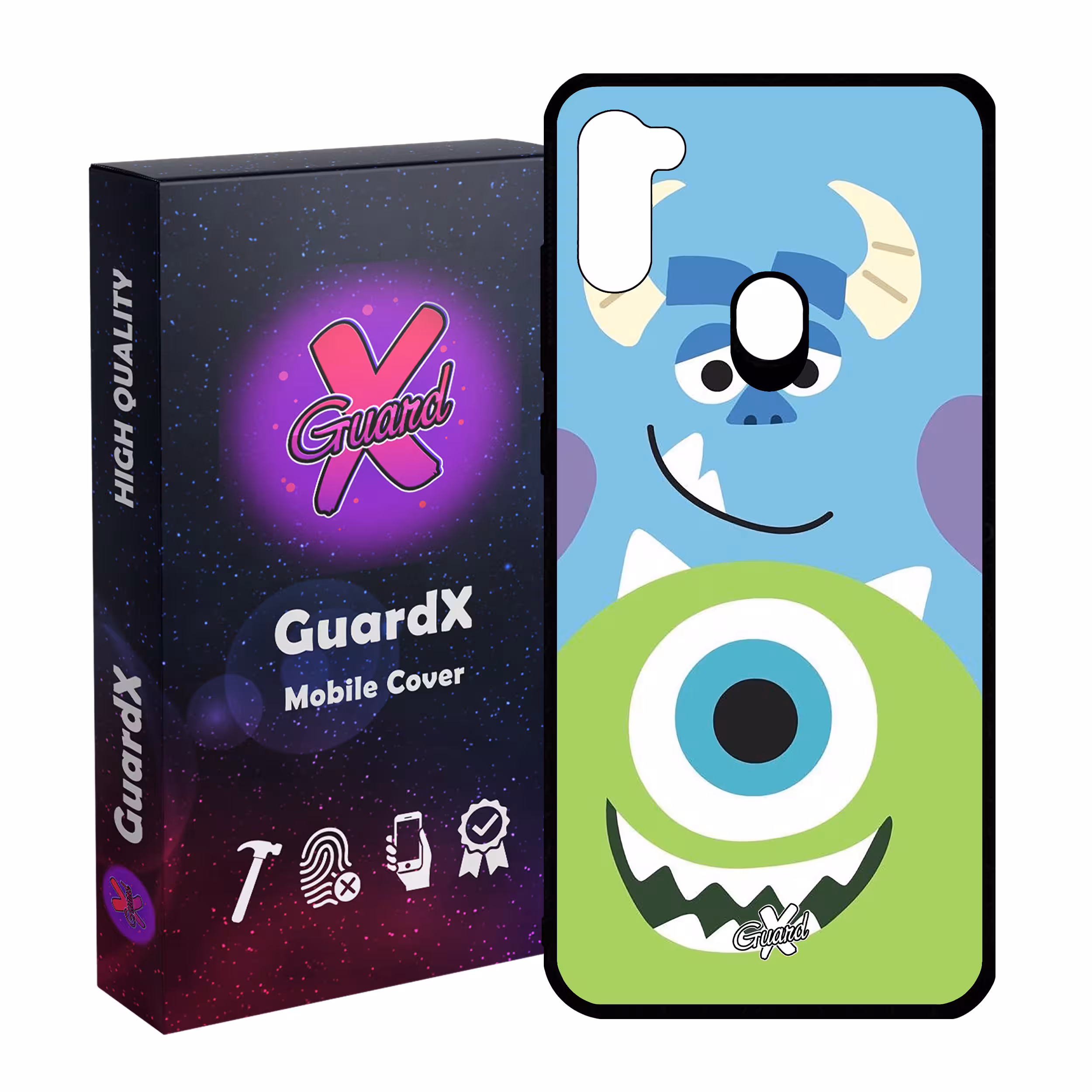کاور گارد ایکس طرح هیولاها مدل Glass10389 مناسب برای گوشی موبایل سامسونگ Galaxy A11