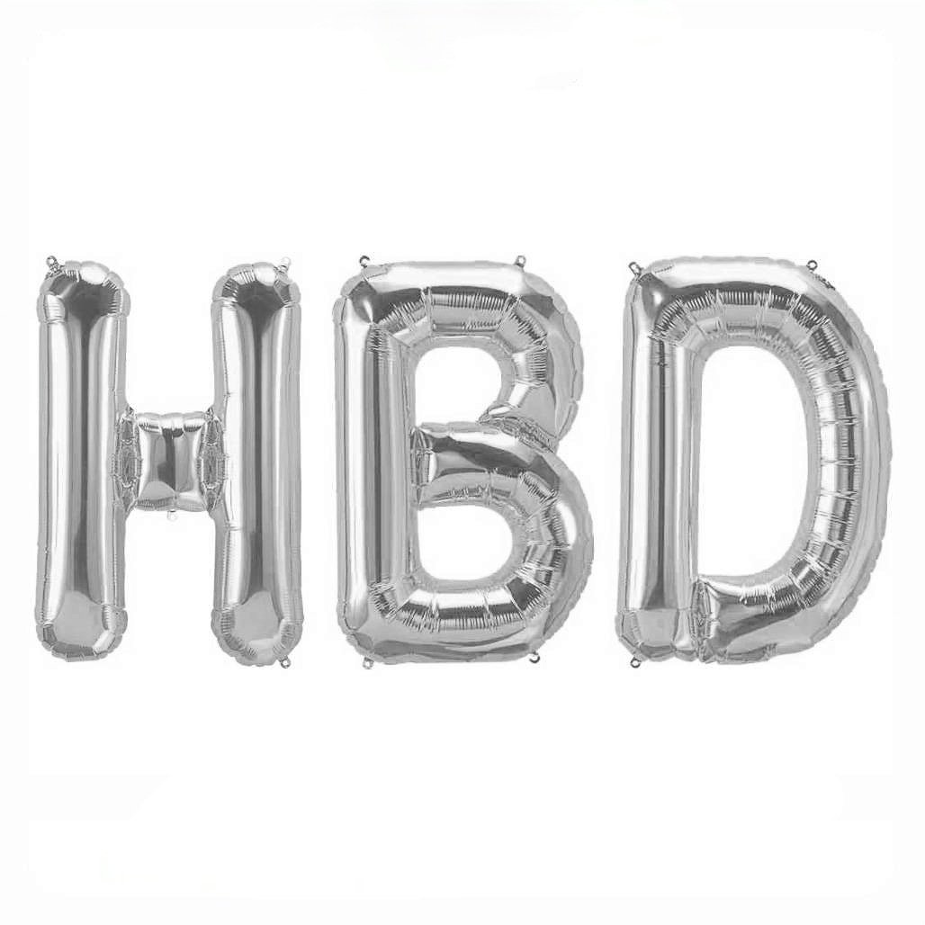 بادکنک فویلی اچ بی دی HBD نقره ای 16 اینچ