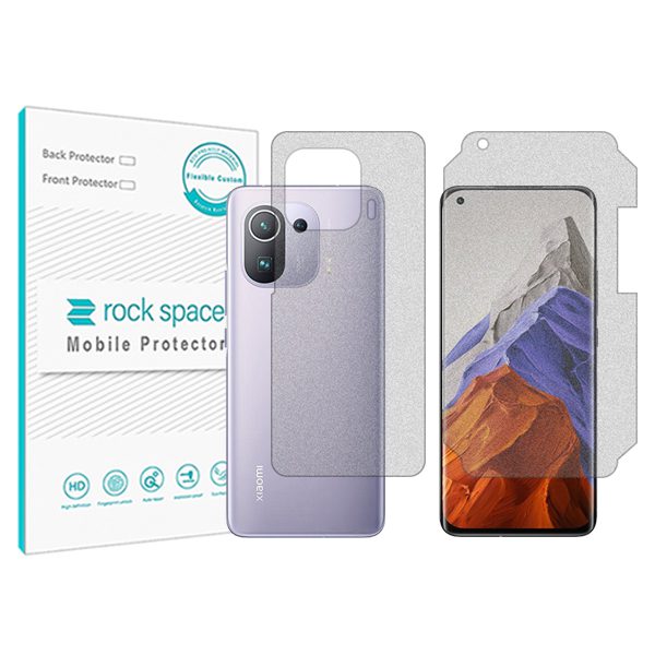 گلس صفحه نمایش و پشت گوشی شیائومی Mi 11 Pro مدل نانو هیدروژل مات برند راک اسپیس کد MS