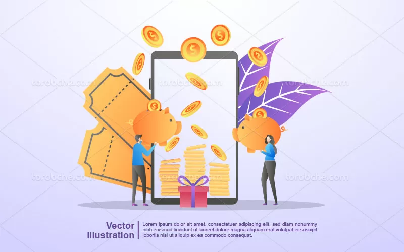 فایل وکتور کسب و کار آنلاین | گرافیک با طعم تربچه