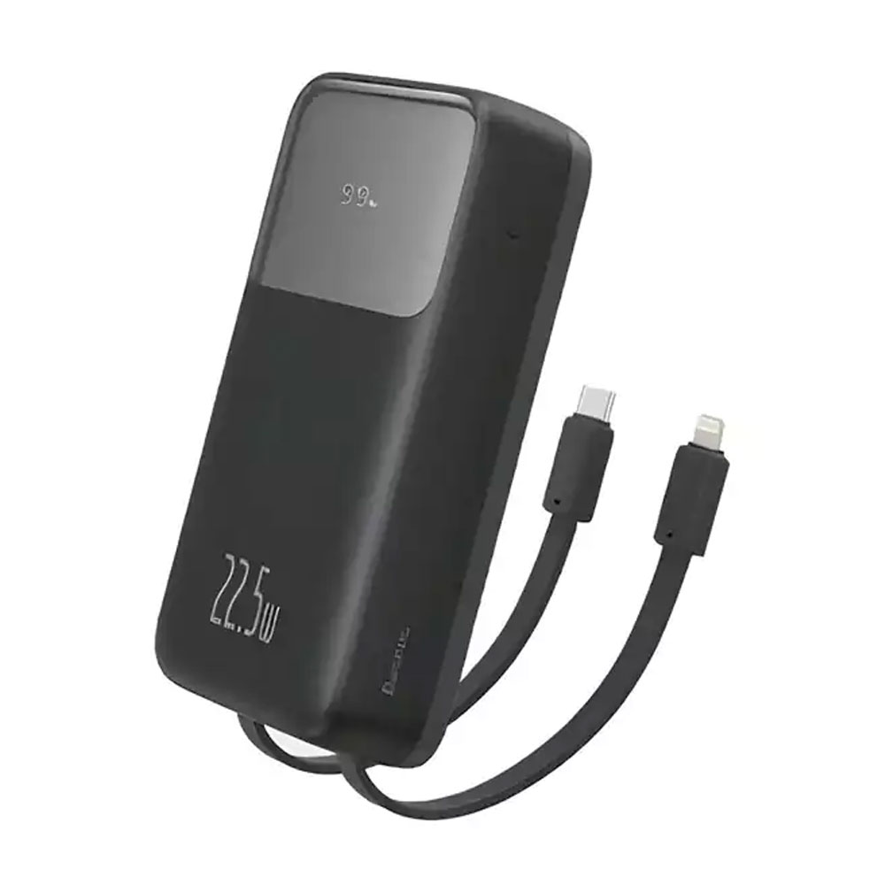 پاوربانک بیسوس مدل Comet Series PPMD020101 با کابل تایپ سی و لایتنینگ ظرفیت 20000 توان 22.5 وات