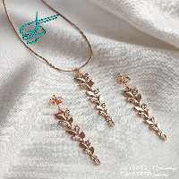 خرید نیم ست زنانه مارک دریم YSX استیل نگین دار رنگ ثابت ضد حساسیت کیفیت عالی کد 1715161 - ردگل