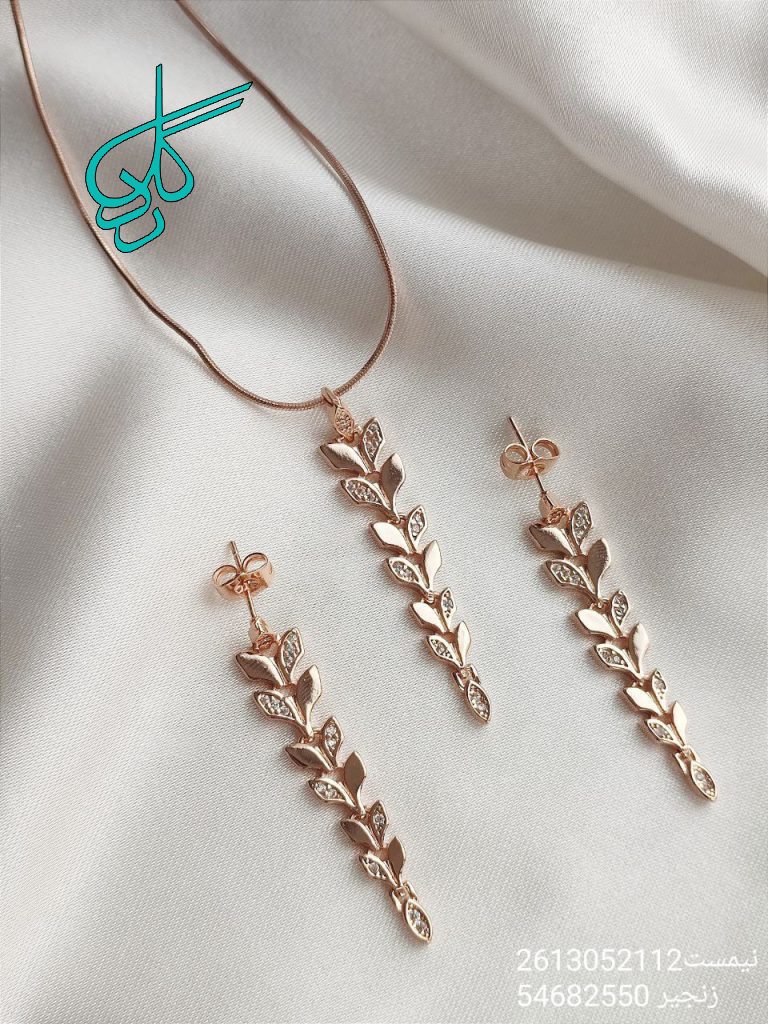 خرید نیم ست زنانه مارک دریم YSX استیل نگین دار رنگ ثابت ضد حساسیت کیفیت عالی کد 1715161 - ردگل