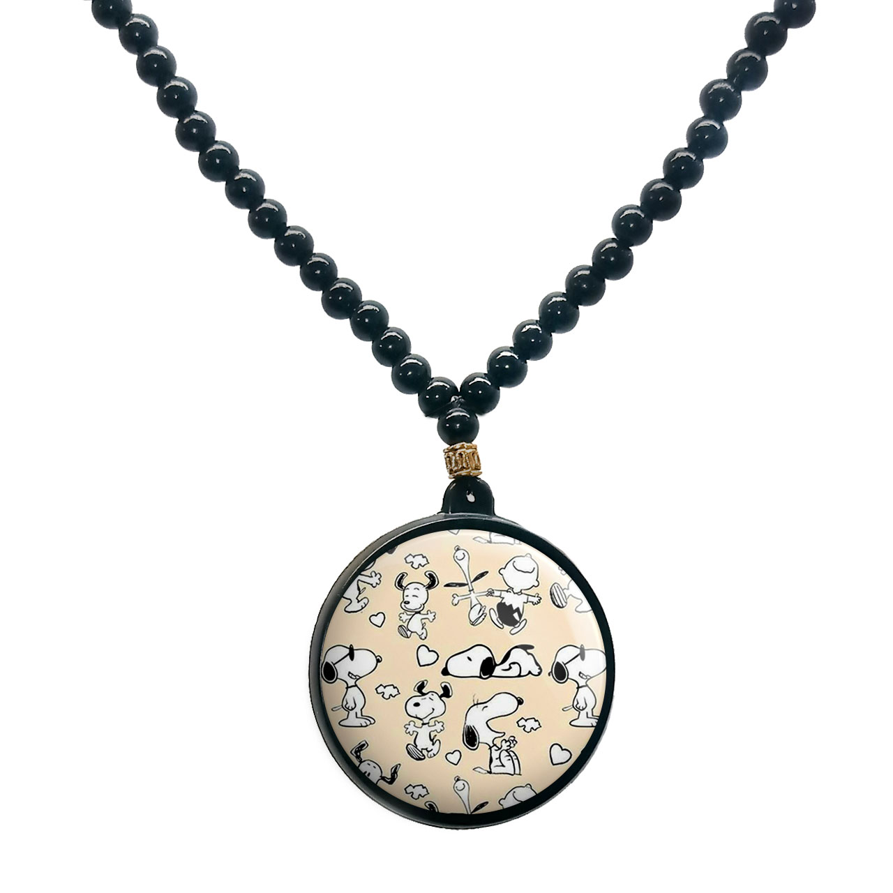 گردنبند پرمانه طرح اسنوپی کد pmd.14558 مدل دو طرفه