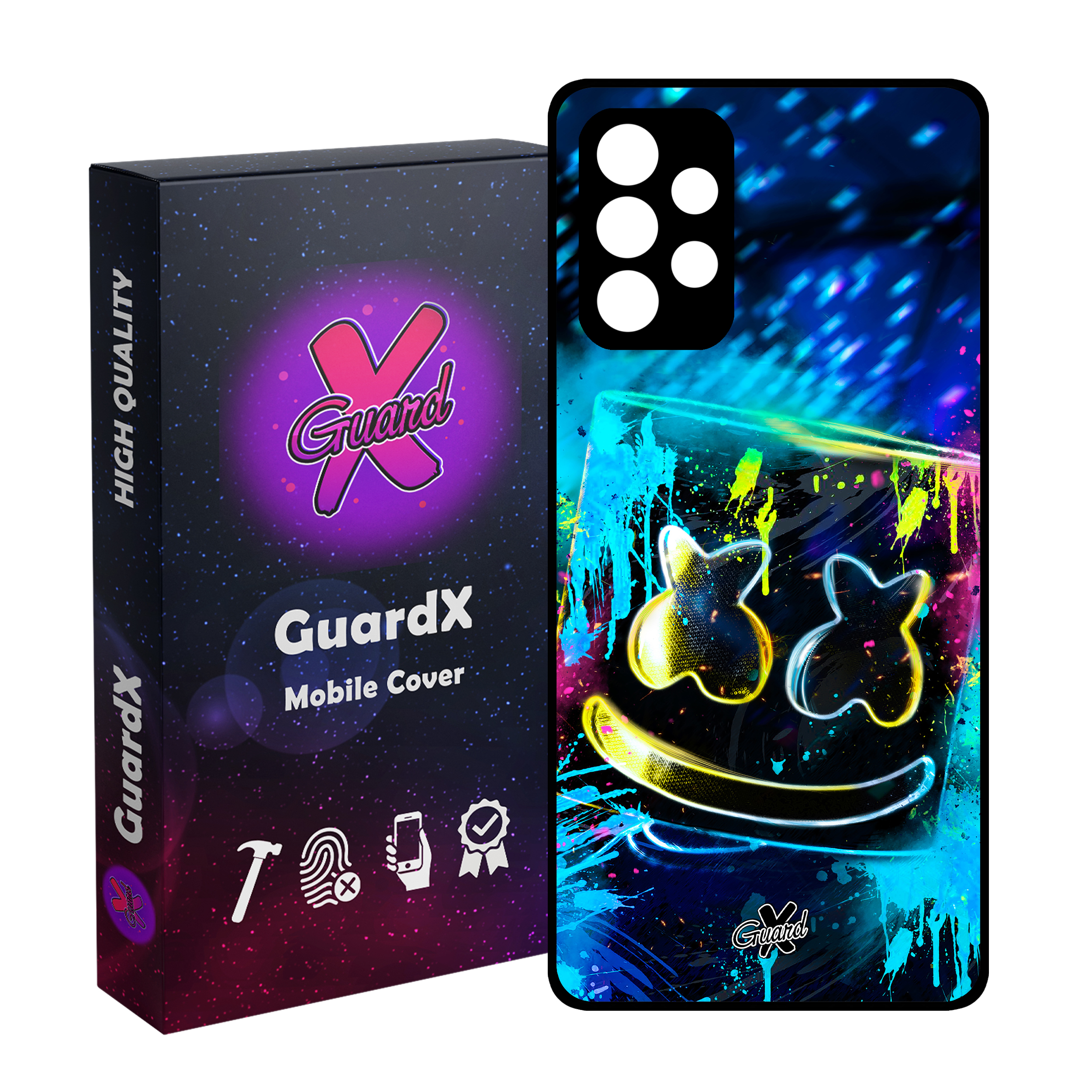 کاور گارد ایکس طرح Marshmello مدل Glass10104 مناسب برای گوشی موبایل سامسونگ Galaxy A52s