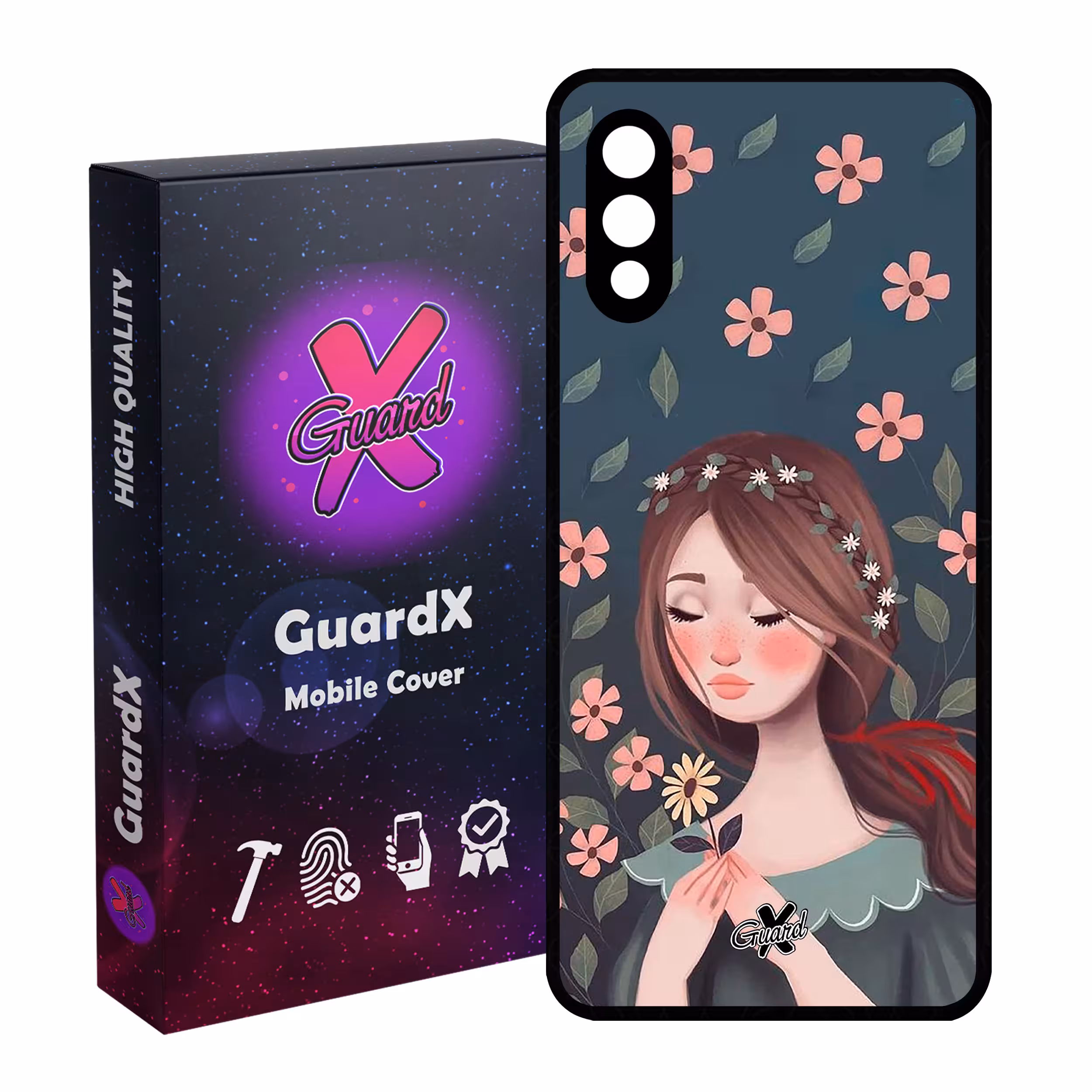 کاور گارد ایکس طرح Girl مدل Glass10332 مناسب برای گوشی موبایل سامسونگ Galaxy A02 / M02