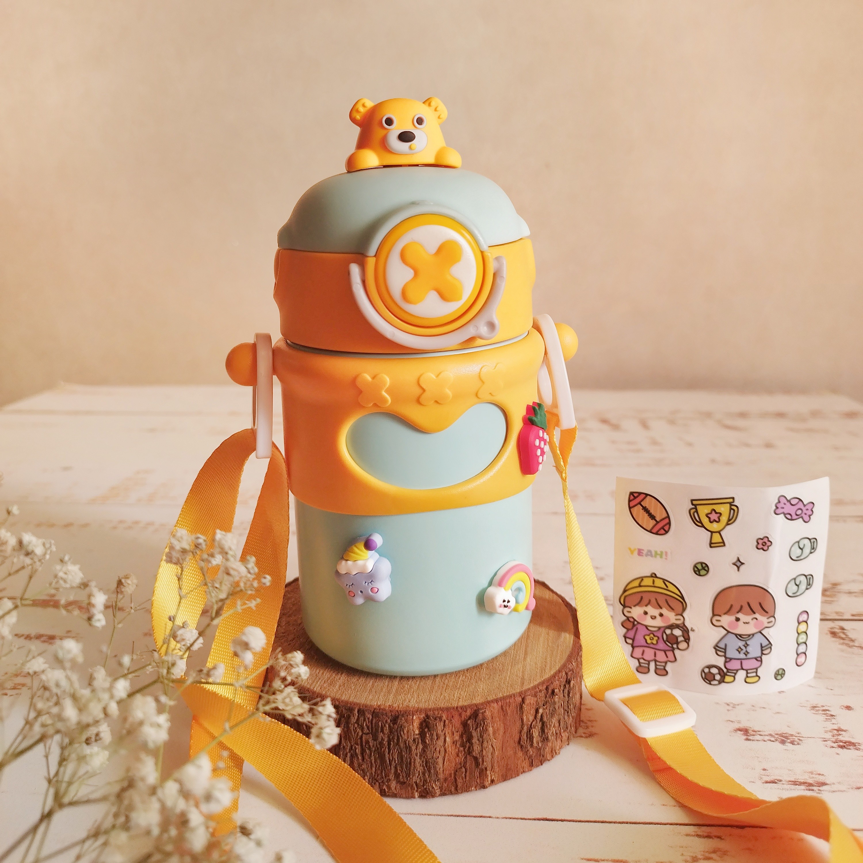 قمقمه مدرسه بند دار استیل 