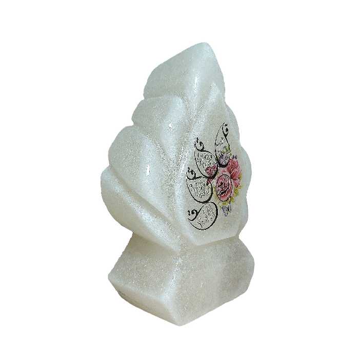 آباژور سنگ نمک مدل اشک لبه هلالی کوچک آیه دار کد 04