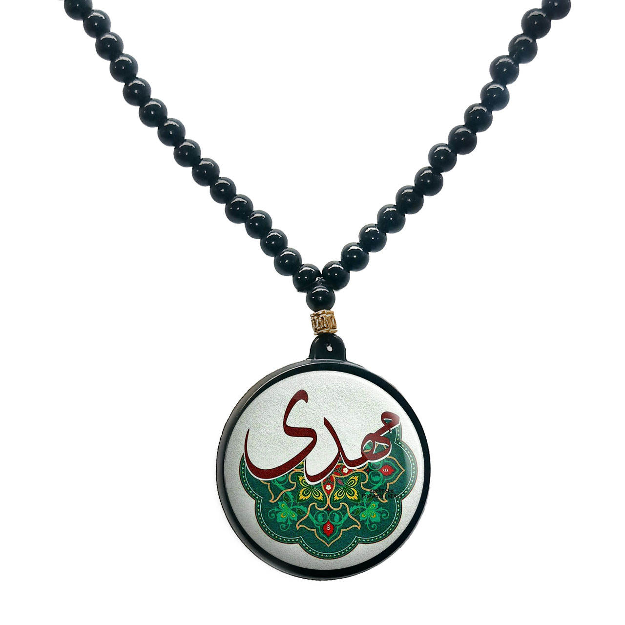 گردنبند پرمانه طرح امام زمان کد pmd.23653 مدل دو طرفه