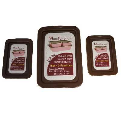 ظرف پخت یونیک استار مدل DC1ZH451-AB مجموعه 3 عددی