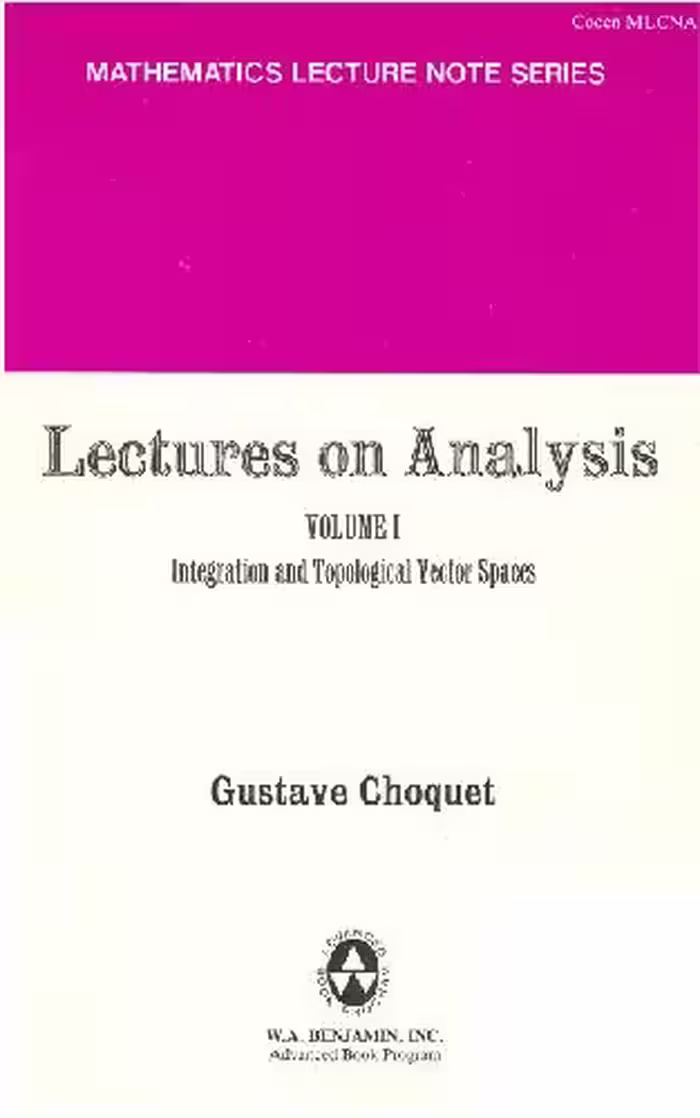 خرید و دانلود نسخه کامل کتاب Lectures on analysis. Integration and topological vector spaces
