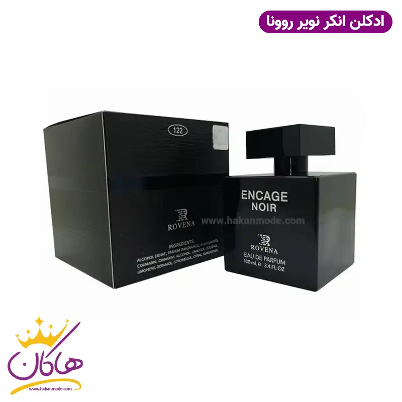ادکلن مردانه لالیک مشکی انکر نویر روونا حجم 100 میل | Rovena Encage noir