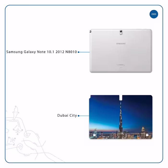 برچسب پوششی ماهوت مدل Dubai City مناسب برای تبلت سامسونگ Galaxy Note 10.1 2012 N8010