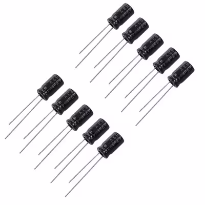 خازن الکترولیت 4.7 میکروفاراد مدل 63V بسته 10 عددی