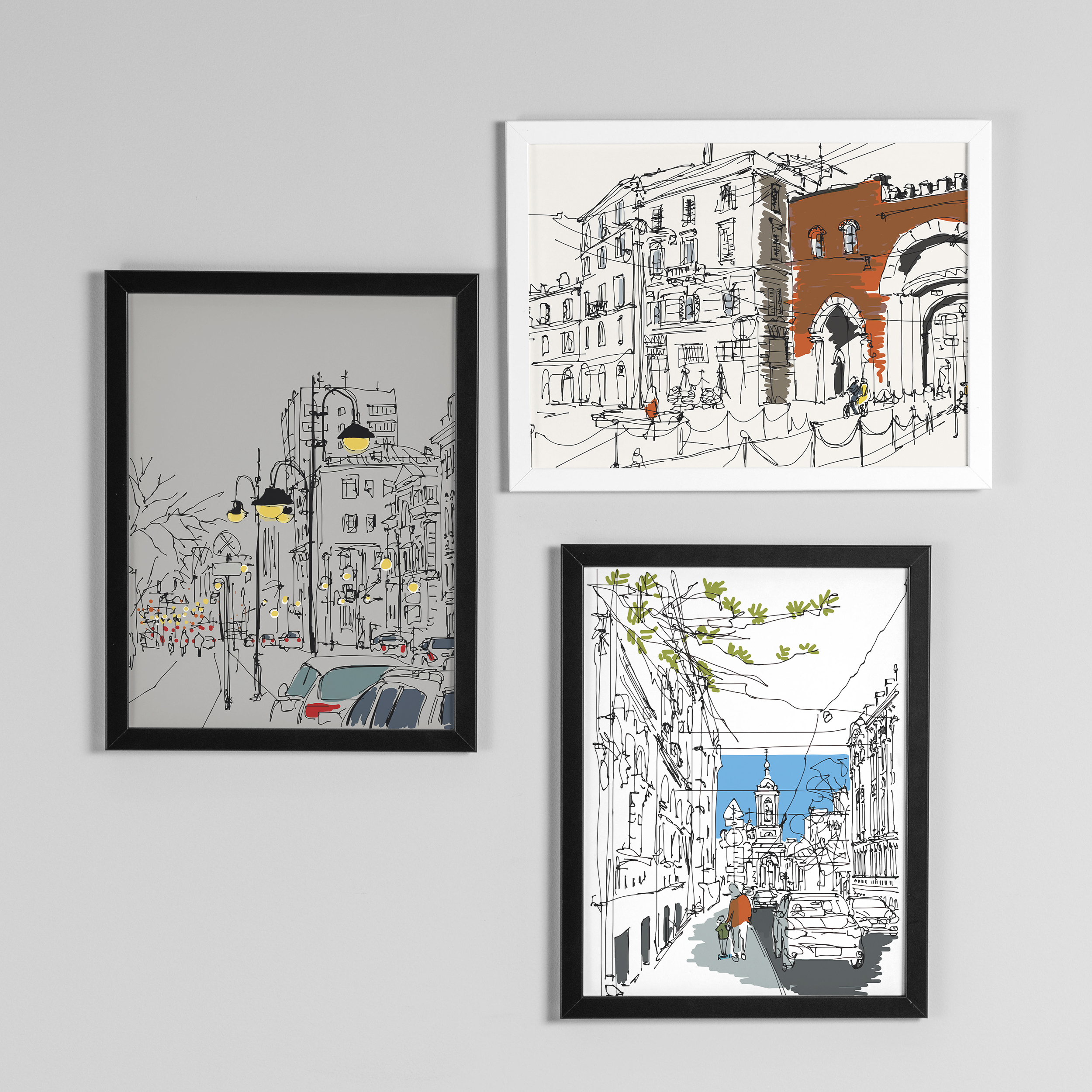 تابلو مدل نقاشی شهر مجموعه سه عددی