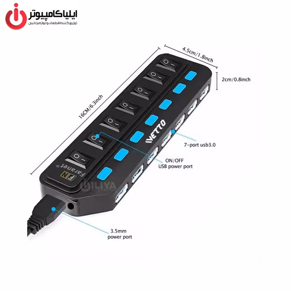هاب USB3.0 هفت پورت فرانت مدل FN-U3H701S