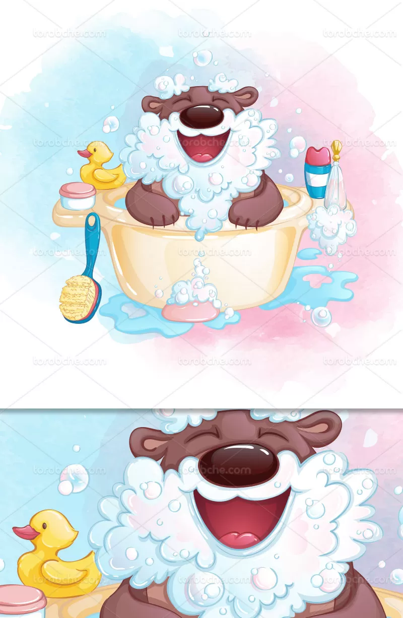 وکتور کاراکتر خرس بامزه | گرافیک با طعم تربچه