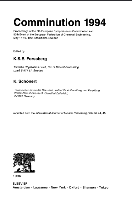 خرید و دانلود نسخه کامل کتاب Comminution 1994 Proceedings of the 8th European Symposium on Comminution and 50th Event of the European Federation of Chemical Engineering, May 17-19, 1994 Stockholm, Swede - PDF