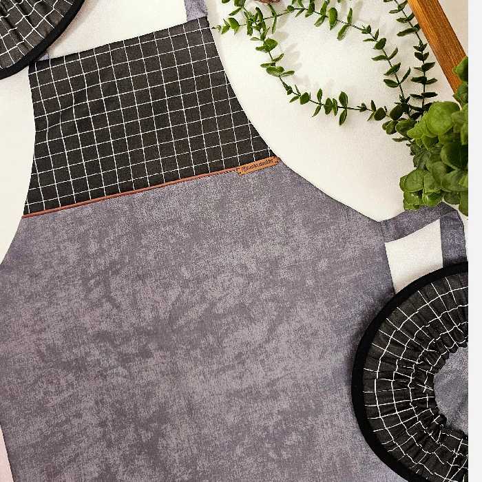 پیشبند آشپزخانه مدل ساده جنس کتان ترک 