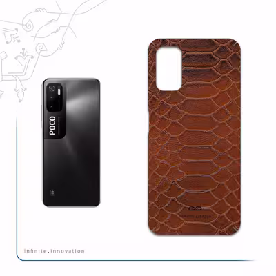 برچسب پوششی ماهوت مدل Brown-Snake-Leather مناسب برای گوشی موبایل شیائومی Poco M3 Pro 5G